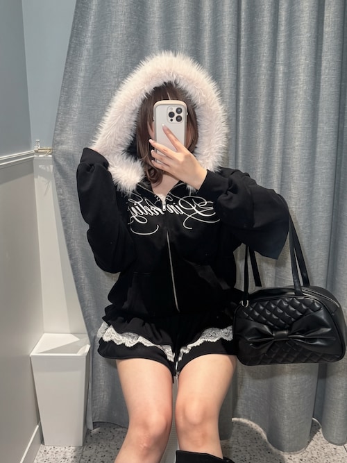 ファー付きティアードパーカー