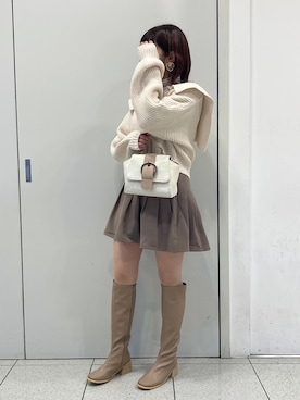 「ロングブーツ」｜ななみんさん（レディース・158cm・20代）の冬コーディネート
