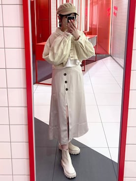 「OLIVE des OLIVE（オリーブデオリーブ）のアイテム（デニムジャケット）」を使った、ななみんさん（レディース・158cm）の春コーディネート