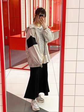 「OLIVE des OLIVE（オリーブデオリーブ）のアイテム（マウンテンパーカー）」を使った、ななみんさん（レディース・158cm）の春コーディネート