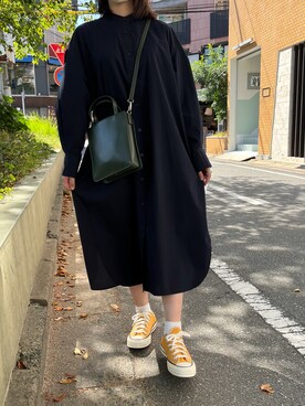 「チャックテイラー」｜「アイテム（ワンピース/ドレス）」を使った、ミクさん（レディース・162cm）の秋コーディネート