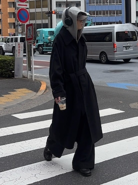 「アイテム（ステンカラーコート）」を使った、がんさん（メンズ・177cm）の秋コーディネート