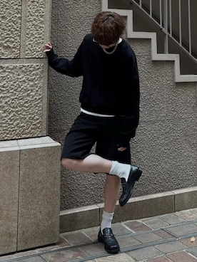 「アイテム（スウェット）」を使った、がんさん（メンズ・177cm）の夏コーディネート
