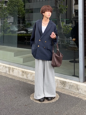 「アイテム（スウェットパンツ）」を使った、がんさん（メンズ・177cm）の秋コーディネート