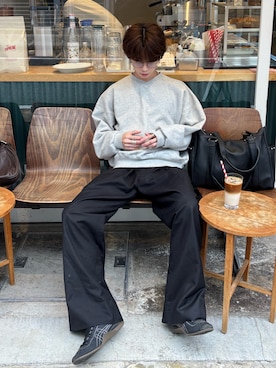 「アイテム（ボストンバッグ）」を使った、がんさん（メンズ・177cm）の秋コーディネート