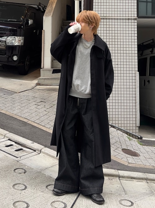 Wrangler × CamphorWood 】front zip 2tuck wide baggy flare broken