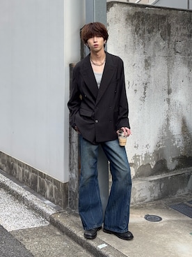 「アイテム（ピアス（片耳用））」を使った、がんさん（メンズ・177cm）の秋コーディネート