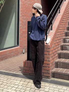 「Adoon plain（アドーンプレーン）のアイテム」を使った、がんさん（メンズ・177cm）の秋コーディネート