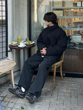 「アイテム（ダウンジャケット/コート）」を使った、がんさん（メンズ・177cm）の秋コーディネート
