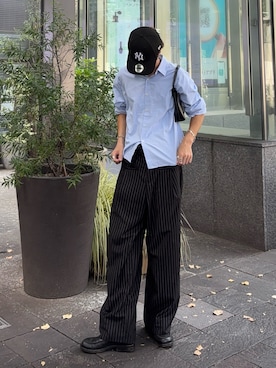「アイテム（キャップ）」を使った、がんさん（メンズ・177cm）の夏コーディネート