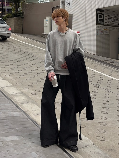 Wrangler × CamphorWood 】front zip 2tuck wide baggy flare broken