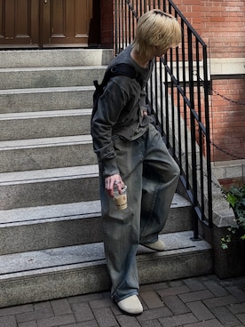 「DNSR（ディーエヌエスアール）のアイテム」を使った、がんさん（メンズ・177cm）の春コーディネート