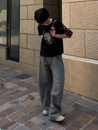 「CIVVY.(シヴィ―)のDouble Pocket Wide denim Pants - ダブルポケットワイドデニムパンツ -(デニムパンツ)」を使った、がんさん(メンズ・177cm)の夏コーディネート