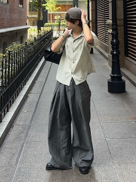 「アイテム（キャップ、パープル系）」を使った、がんさん（メンズ・177cm）の夏コーディネート