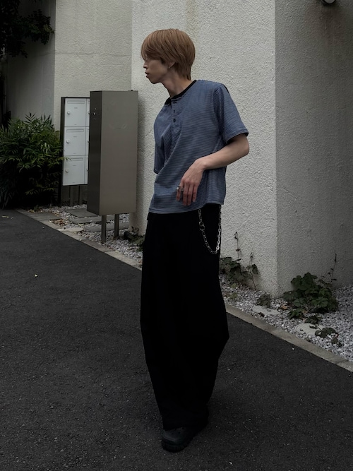 Fine - border henly Tee / ファインボーダーヘンリーネックT（Tシャツ