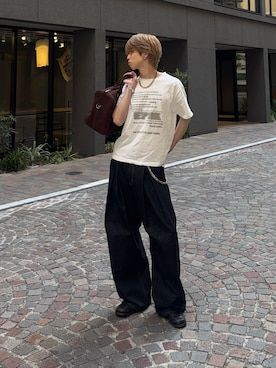 「Regen Glanz（レーゲングランツ）のアイテム」を使った、がんさん（メンズ・177cm）の春コーディネート