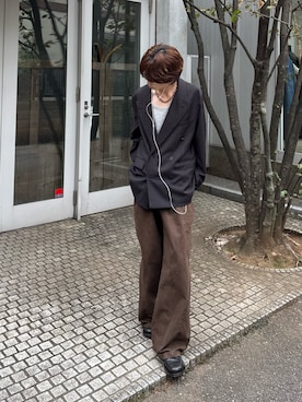 「アイテム（チノパンツ）」を使った、がんさん（メンズ・177cm・20代）の秋コーディネート