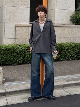「アイテム（ネックレス）」を使った、がんさん（メンズ・177cm）の秋コーディネート