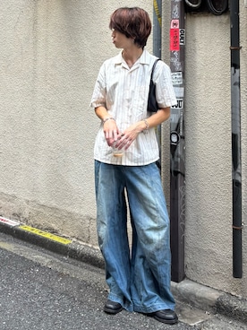 「ANEDIST（アンディスト）のアイテム」を使った、がんさん（メンズ・177cm）の夏コーディネート