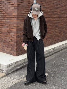 「シンプルおしゃれが好き」｜「アイテム（ブルゾン）」を使った、がんさん（メンズ・177cm）の秋コーディネート