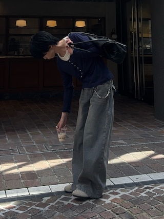 「CIVVY.(シヴィ―)のDouble Pocket Wide denim Pants - ダブルポケットワイドデニムパンツ -(デニムパンツ)」を使った、がんさん(メンズ・177cm)の夏コーディネート