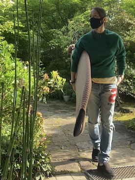 「LEMAIRE（ルメール）のアイテム（スリッポン）」を使った、shin5netさん（メンズ・167cm）の春コーディネート