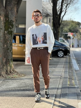 「チョコ色に染まれ」｜飯島葵さん（メンズ・176cm）の冬コーディネート