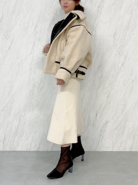 「マーメイド」｜「アイテム（ジャケット/アウター）」を使った、rina momiuraさん（レディース・157cm）の冬コーディネート