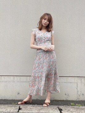 「消えそうな色コーデ」｜「アイテム（ワンピース/ドレス）」を使った、rina momiuraさん（レディース・157cm）の春コーディネート