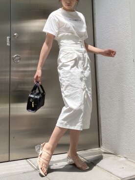 「アイテム（サンダル、その他）」を使った、rina momiuraさん（レディース・157cm）の夏コーディネート