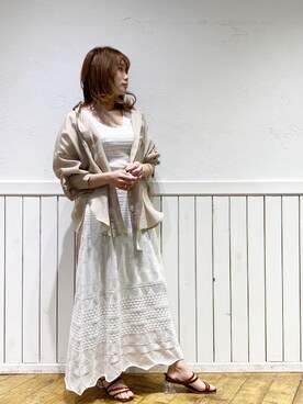 「消えそうな色コーデ」｜「アイテム（ワンピース/ドレス）」を使った、rina momiuraさん（レディース・157cm）の春コーディネート