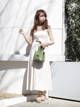 「アイテム（サンダル、その他）」を使った、rina momiuraさん（レディース・157cm）の春コーディネート