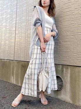 「アイテム（サンダル、その他）」を使った、rina momiuraさん（レディース・157cm）の夏コーディネート