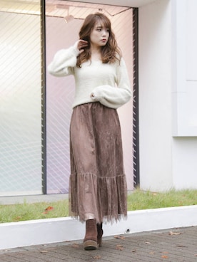 rina momiuraさん（レディース・157cm）の冬コーディネート