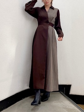 「アイテム（ワンピース、その他）」を使った、rina momiuraさん（レディース・157cm）の秋コーディネート