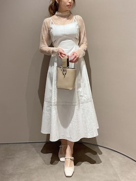 「dazzlin（ダズリン）のアイテム（ジャンパースカート）」を使った、rina momiuraさん（レディース・157cm）の冬コーディネート