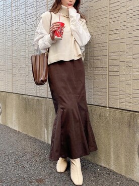 rina momiuraさん（レディース・157cm）の冬コーディネート