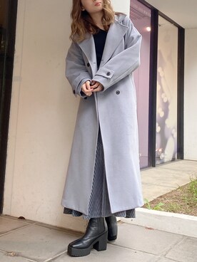 「秋トレンド2021」｜「アイテム（その他アウター）」を使った、rina momiuraさん（レディース・157cm）の秋コーディネート