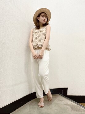 「アイテム（サンダル、その他）」を使った、rina momiuraさん（レディース・157cm）の春コーディネート