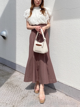 「アイテム（サンダル、その他）」を使った、rina momiuraさん（レディース・157cm）の春コーディネート