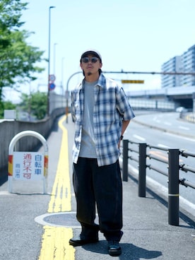 「URBAN RESEARCH Sonny Label（アーバンリサーチサニーレーベル）のアイテム（帽子）」を使った、Treeさん（メンズ・168cm）の夏コーディネート