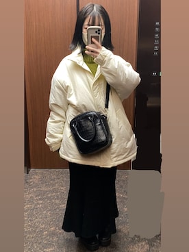 「flaner（フラネ）のアイテム（ジャケット/アウター）」を使った、まいりさん（レディース・149cm）の冬コーディネート
