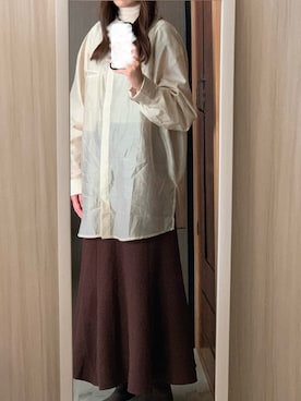 「sakishimatokyo（サキシマトーキョー）のアイテム（Tシャツ/カットソー）」を使った、ちょこさん（レディース・163cm）の春コーディネート