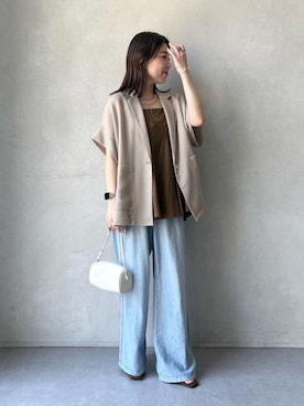 「DouDou（ドゥドゥ）のアイテム（パンツ）」を使った、doudouyukieさん（レディース・153cm）の春コーディネート