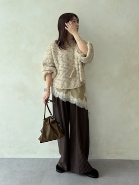 「DouDou（ドゥドゥ）のアイテム（パンツ）」を使った、doudouyukieさん（レディース・153cm）の秋コーディネート