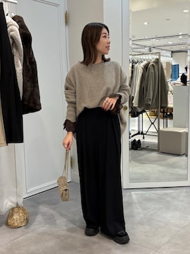 「アイテム（スラックス）」を使った、doudouyukieさん（レディース・153cm）の冬コーディネート