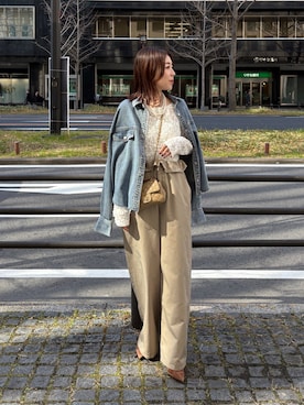 「DouDou（ドゥドゥ）のアイテム（パンツ）」を使った、doudouyukieさん（レディース・153cm）の冬コーディネート