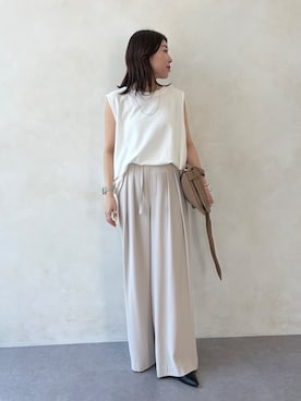 「DouDou（ドゥドゥ）のアイテム（パンツ）」を使った、doudouyukieさん（レディース・153cm）の春コーディネート