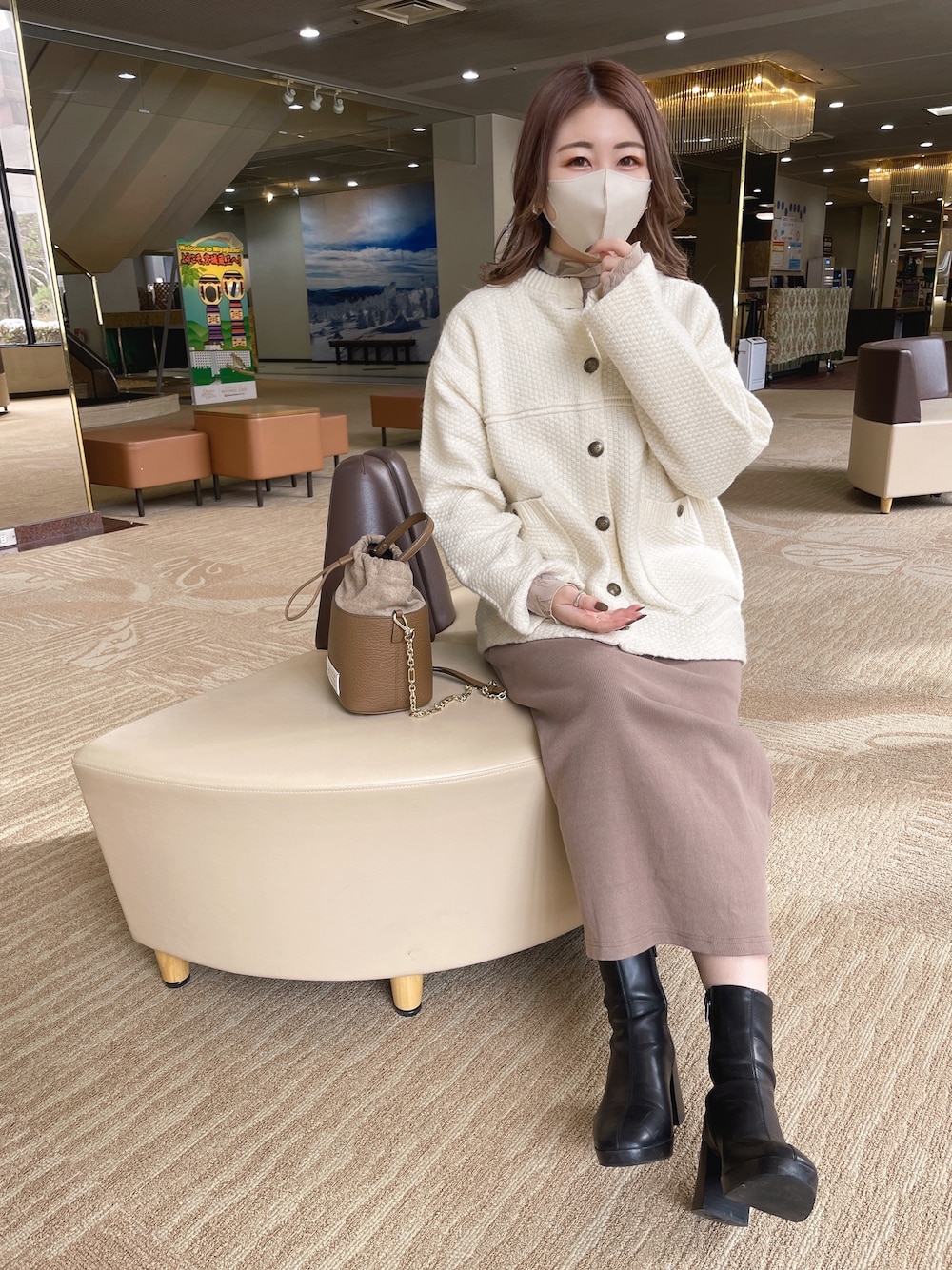 DouDou（ドゥドゥ）の「メランジニットジャケット（ブルゾン