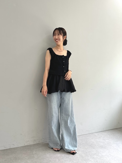 【新品　未使用】サードマガジン&MISSONI ベージュ タンクトップ シャーリングスクエアショートタンク（タンクトップ）｜mystic